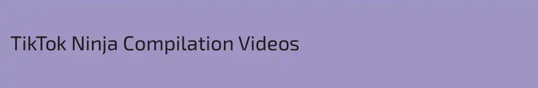 TikTok Ninja Compilation Videos